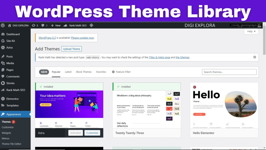 Wordpress theme library